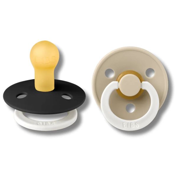 Pack de 2 sucettes physiologiques Latex Pacifier Taille 1 -  Noir / vanille