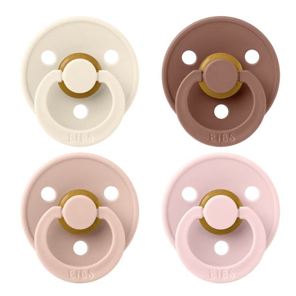 Lot de 4 sucettes physiologiques bébé taille 1 - 4 couleurs