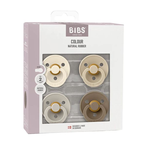 Lot de 4 sucettes physiologiques bébé taille 2 - 4 couleurs