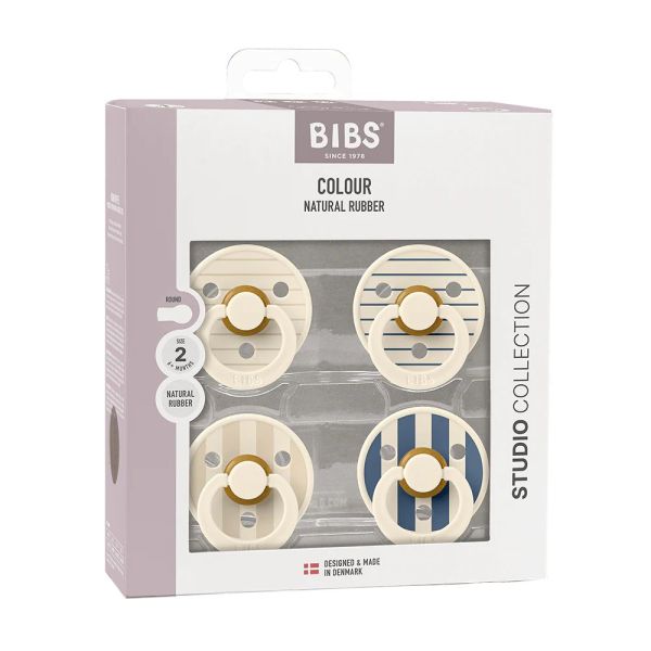 Lot de 4 sucettes physiologiques bébé taille 1 - Vanille / bleu