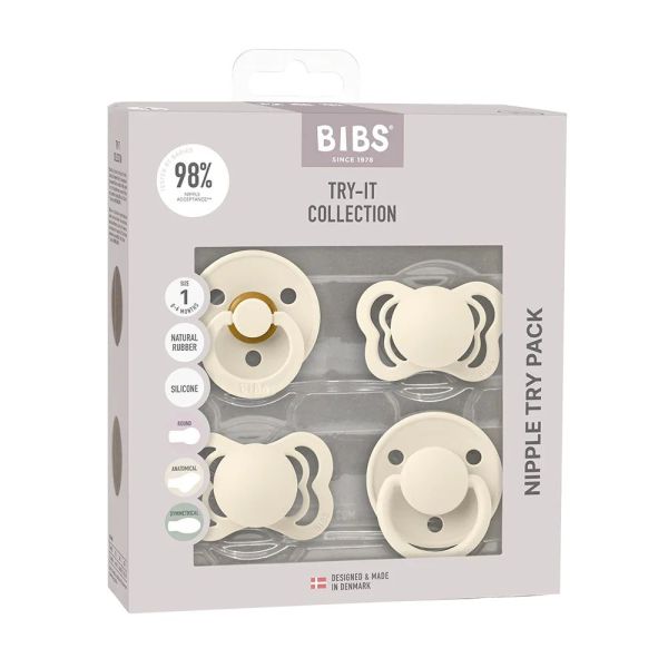 Pack de 4 sucettes Try-It ivoire