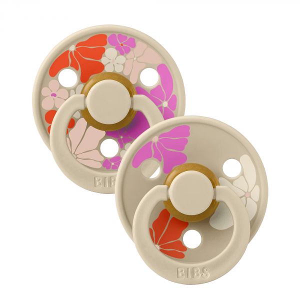 Pack de 2 sucettes Colour Caoutchouc 0-6 mois Morning Bloom Vanilla Mix