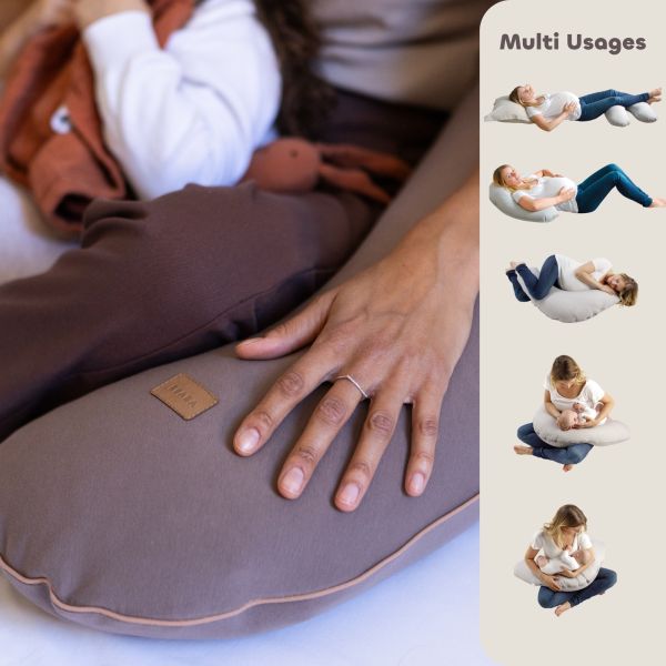 Coussin de grossesse et d’allaitement Big Flopsy French Terry Cacao