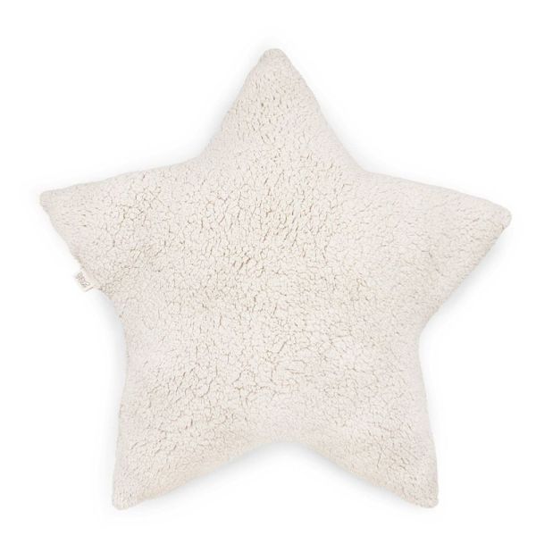 Coussin Grande Etoile Bouclette beige