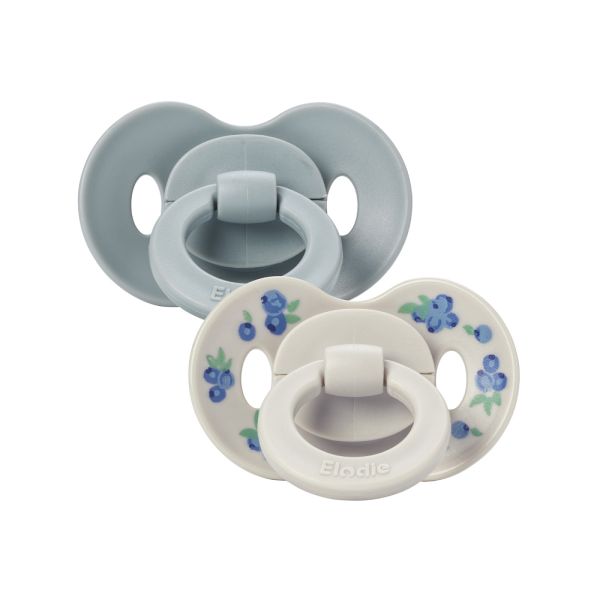 Lot de 2 sucettes bébé en silicone 0-6 mois Blueberry Bliss