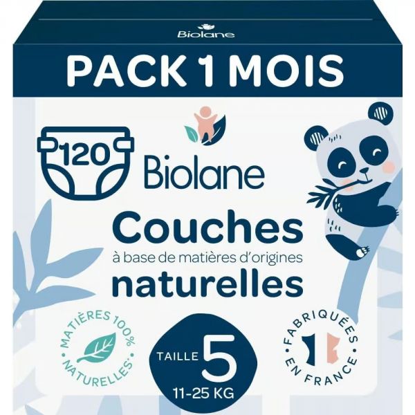 Couches bébé taille 5 Pack 1 mois 120 couches