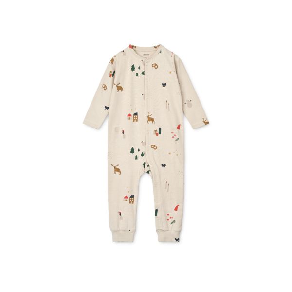 Combinaison pyjama bébé coton bio imprimée Birk Holiday Sandy 3/6 mois