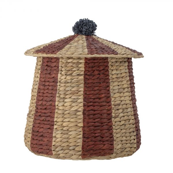 Panier de rangement avec couvercle Birsen rouge jacinthe d'eau