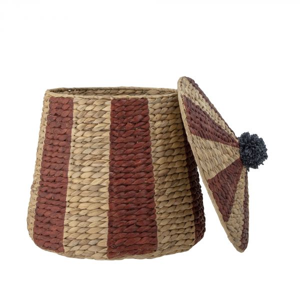 Panier de rangement avec couvercle Birsen rouge jacinthe d'eau