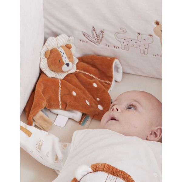 Doudou marionnette Babou en Veloudoux caramel