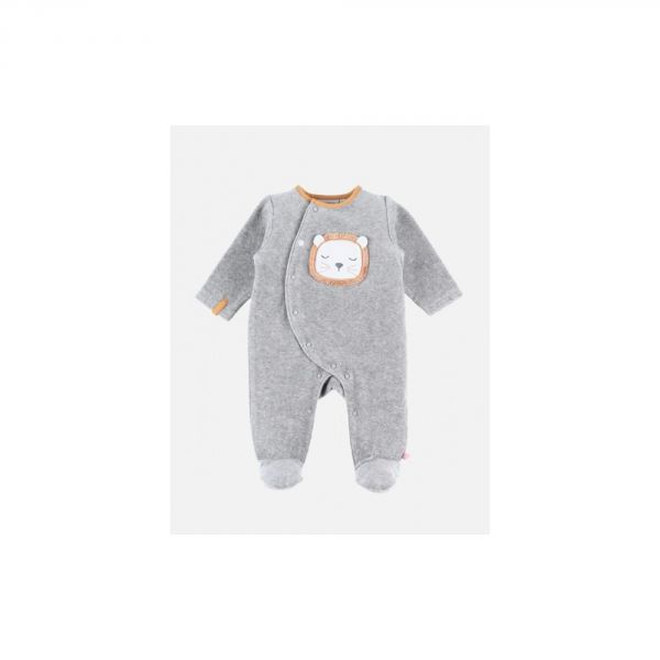 Pyjama 1 pièce Babou en velours gris