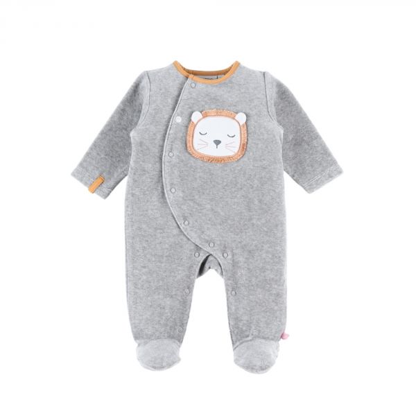 Pyjama bébé velours Babou et Kendi gris 12 mois