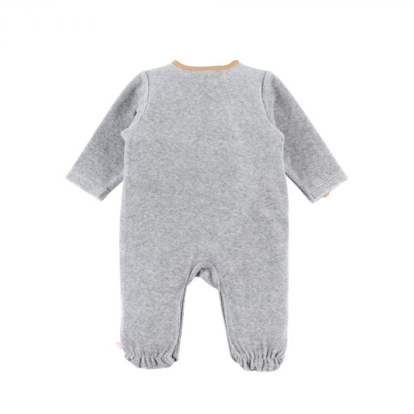 Pyjama bébé velours Babou et Kendi gris 12 mois