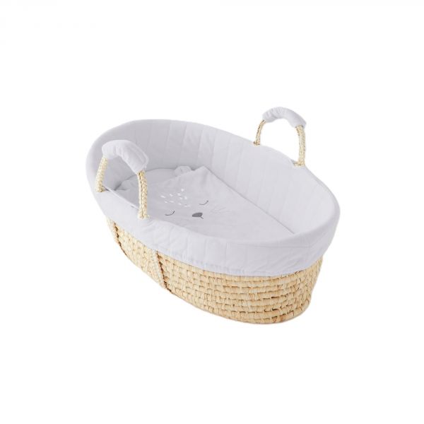 Panier à langer solide avec matelas à trois couches, panier pour bébé,  couffin pour bébé, panier en osier fait à la main en jonc de mer