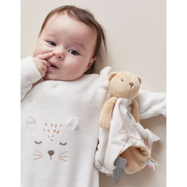 Doudou marionnette Kendi en Veloudoux beige