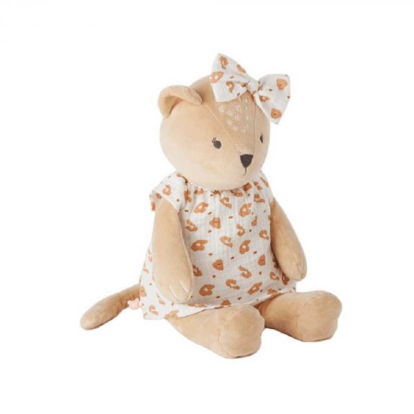 Peluche Kendi medium en Veloudoux beige/terracotta