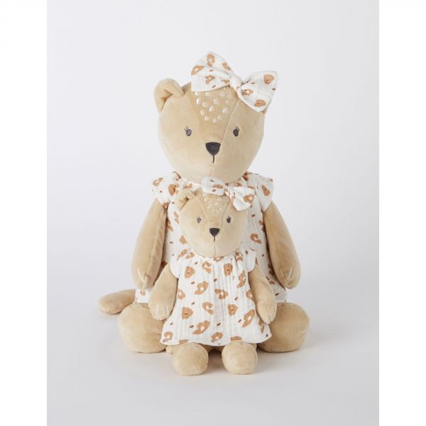 Peluche Kendi medium en Veloudoux beige/terracotta