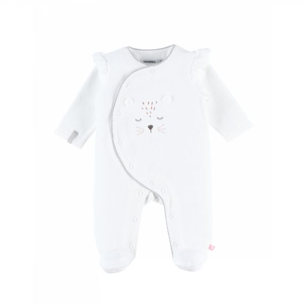 Pyjama bébé en velours Babou & kendi écru - 6 mois