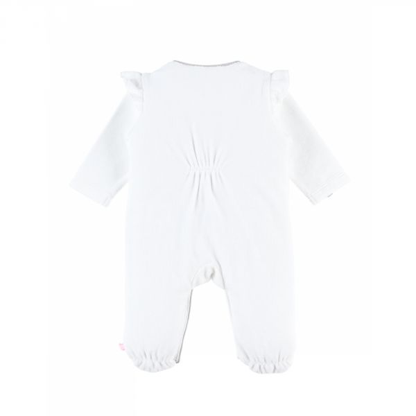 Pyjama bébé en velours Babou & kendi écru - 6 mois