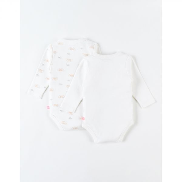 Lot de 2 bodies coton bio manches longues 12 mois - Babou & Kendi