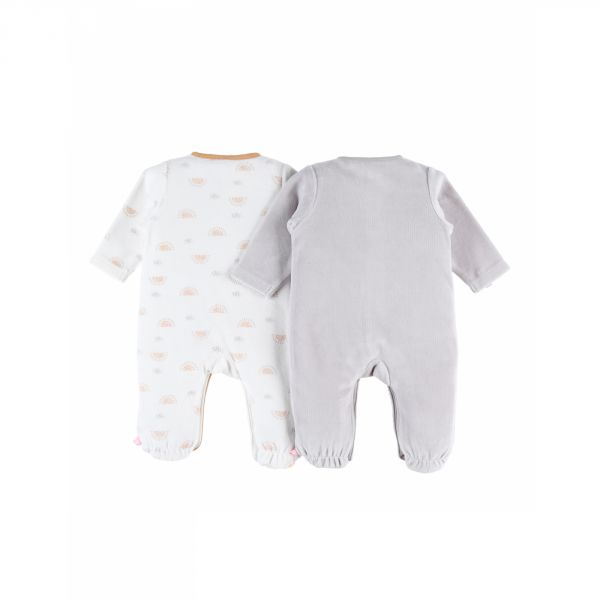 Lot de 2 pyjamas bébé en velours Babou & Kendi 3 mois