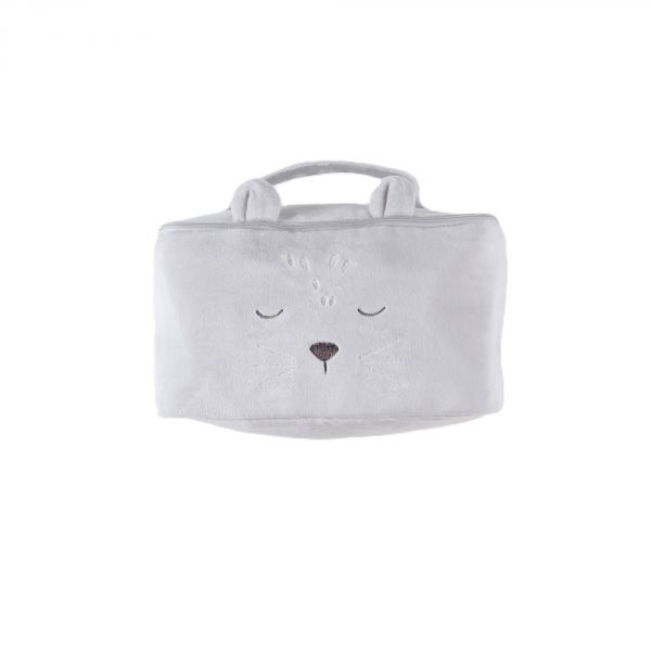 Trousse de toilette Kendi en Veloudoux gris clair