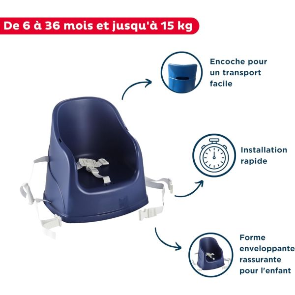 Rehausseur de Chaise Tudi Bleu océan
