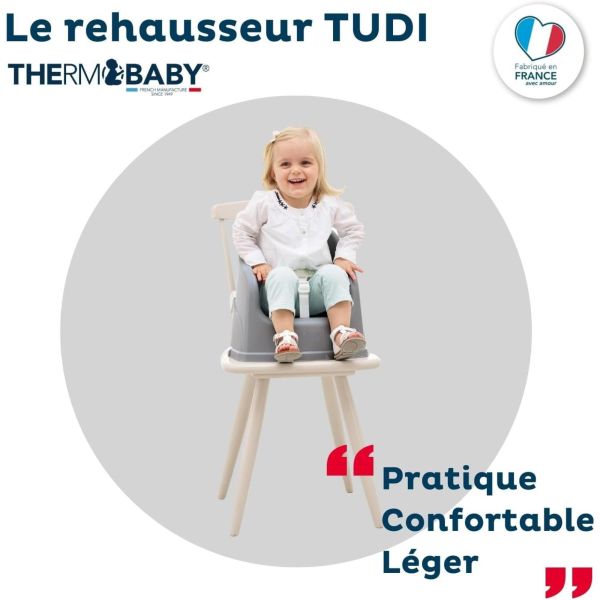 Rehausseur de Chaise Tudi Gris velours