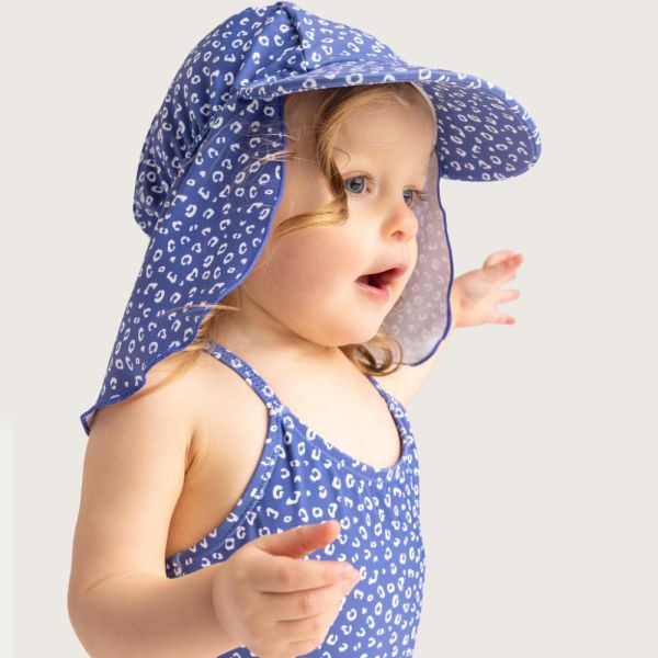 Casquette UV Léopard bleu 1-2 ans