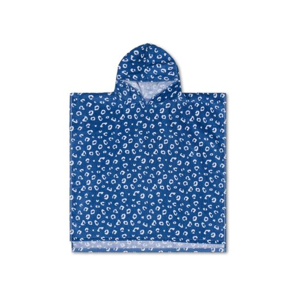 Poncho de plage léopard bleu 65x65 cm