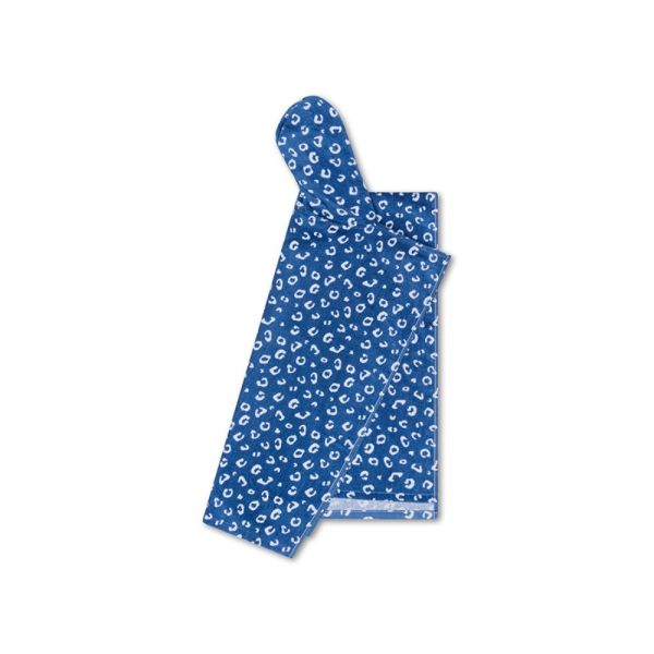 Poncho de plage léopard bleu 65x65 cm