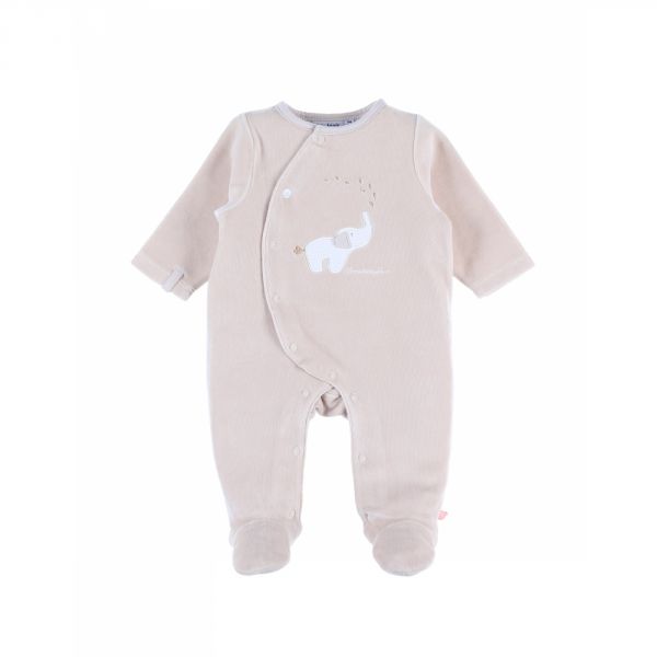 Pyjama velours Beige Bali 6 mois - Bali, Moka & Snow