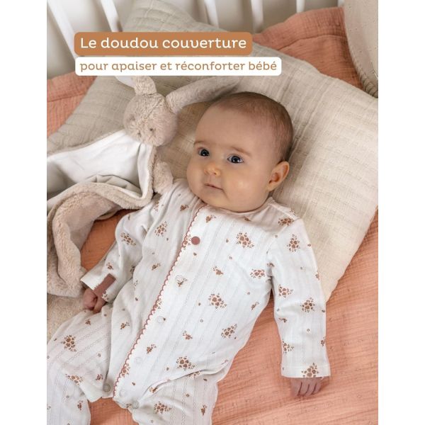 Doudou bébé avec couverture - Moka