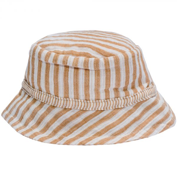 Bob doublé en gaze de coton caramel - 0/3 mois