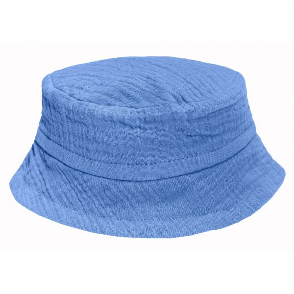 Bob doublé en gaze de coton pierre bleue - 0/3 mois