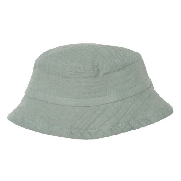 Bob doublé en gaze de coton vert de gris - 0/3 mois