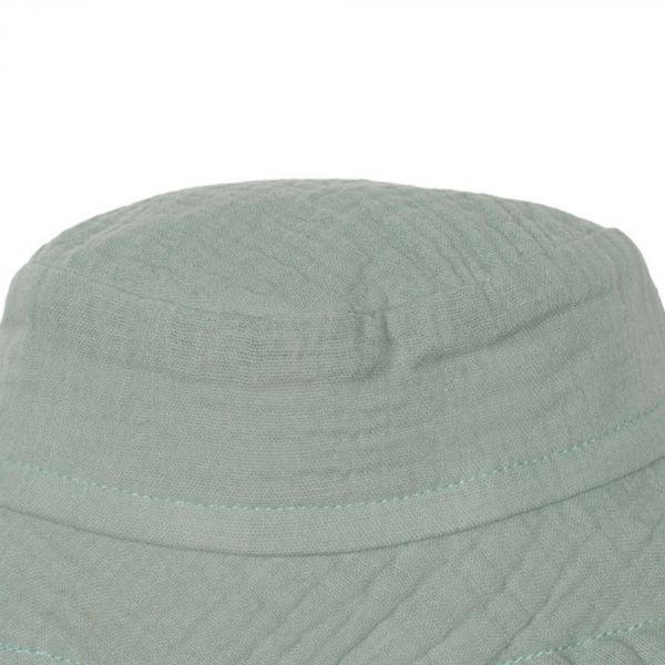 Bob doublé en gaze de coton vert de gris - 0/3 mois