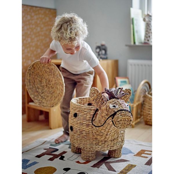 Panier de rangement jacinthe d'eau avec couvercle - Bobbi