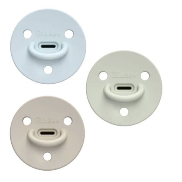 Lot de 3 Sucettes ChooChoo 0-6 mois - Extra-Fines - Bobby - Sauge - Sable - Bleu ciel