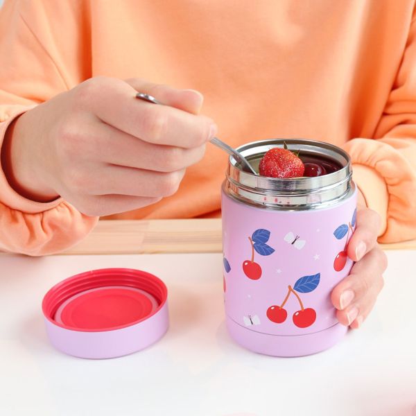 Boîte à repas isotherme inox 300 ml Cerises