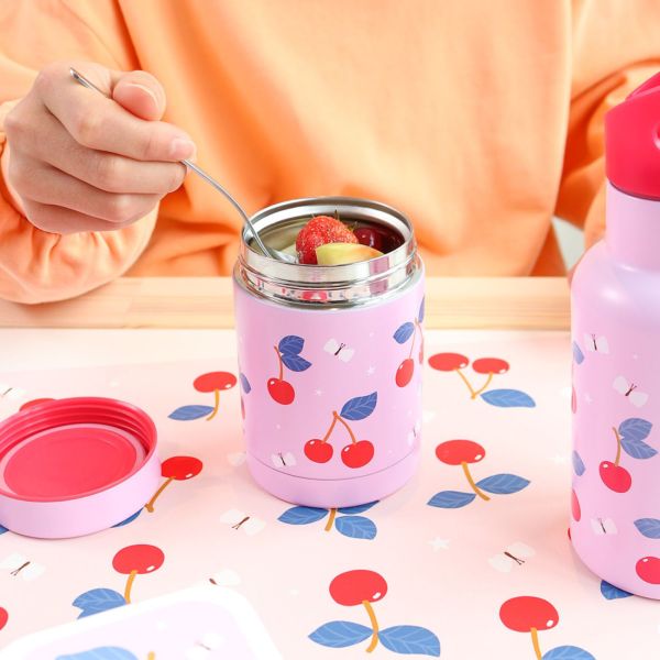 Boîte à repas isotherme inox 300 ml Cerises