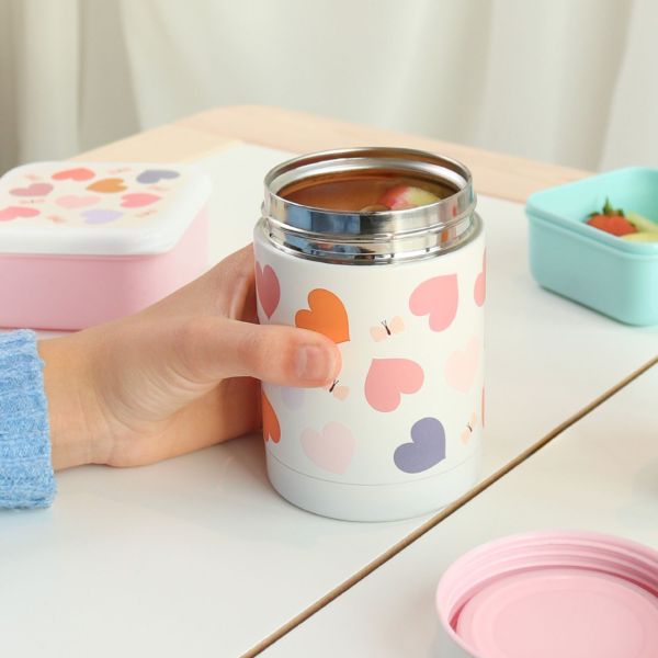 Boîte à repas isotherme inox 300 ml Cœurs