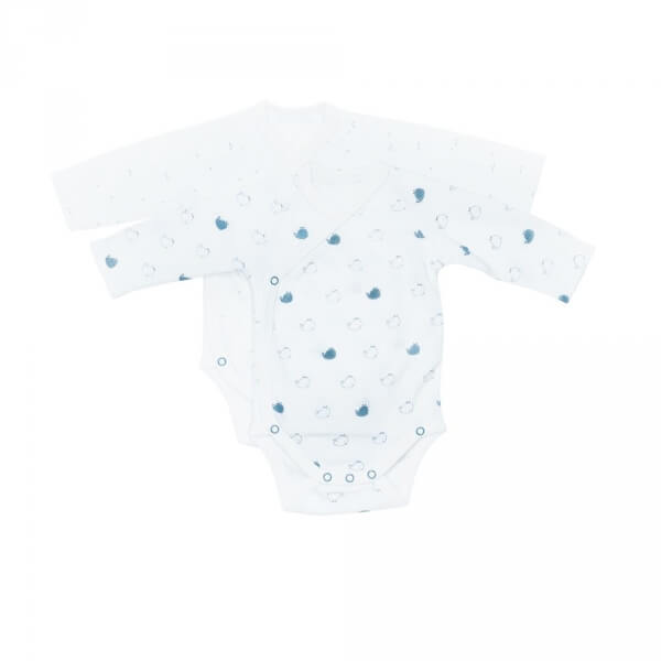 Lot de 2 bodies blanc/bleu naissance Blue Baleine