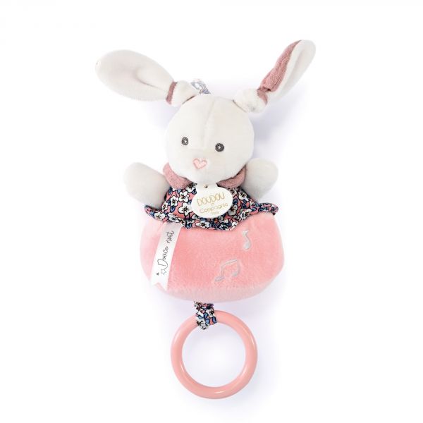 Peluche musicale BOH'AIME Lapin rose