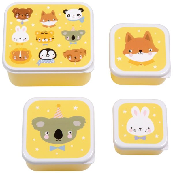Lot de 4 boîtes à goûter Amis des animaux