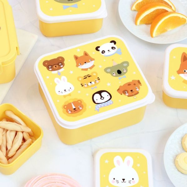 Lot de 4 boîtes à goûter Amis des animaux