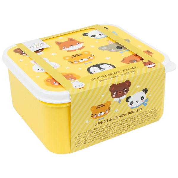 Lot de 4 boîtes à goûter Amis des animaux