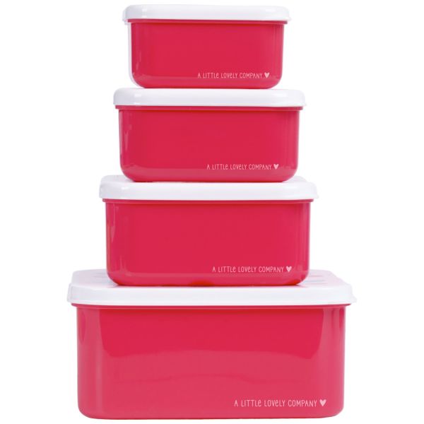 Lot de 4 boîtes à goûter Cerises