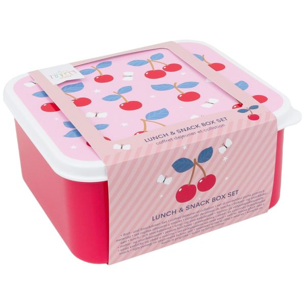 Lot de 4 boîtes à goûter Cerises