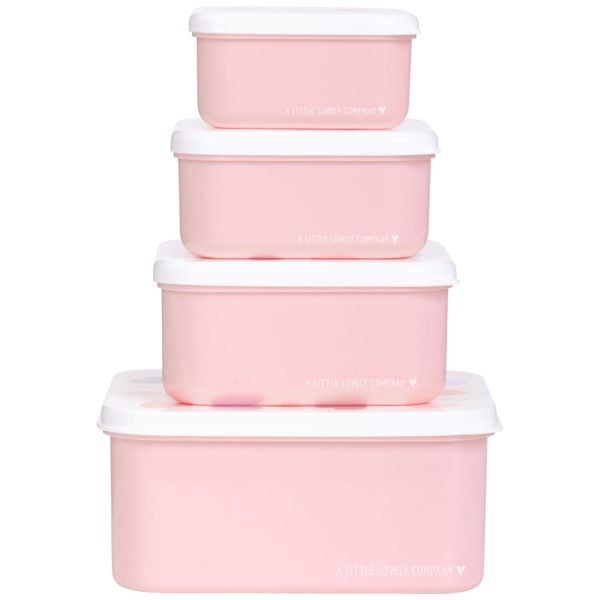 Lot de 4 boîtes à goûter Cœurs